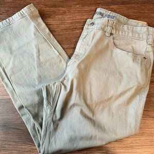 Duluth Trading Co Mens Pants Flex Fire Hose Olive Green 38x31* Work Standard Fit